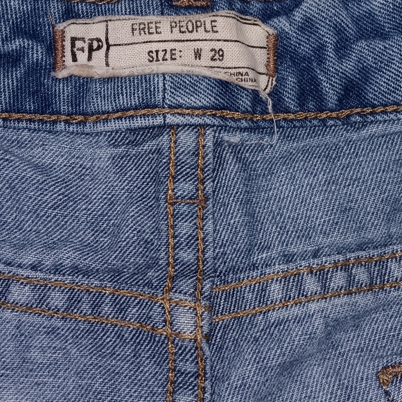 Free People ~ High Rise Distressed Denim Cutoff Cheeky Shorts, Size 29 - Picture 8 of 10